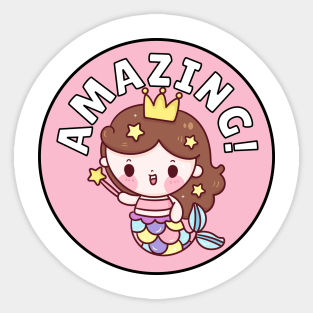 Amazing Little Cute Mermaid Sticker